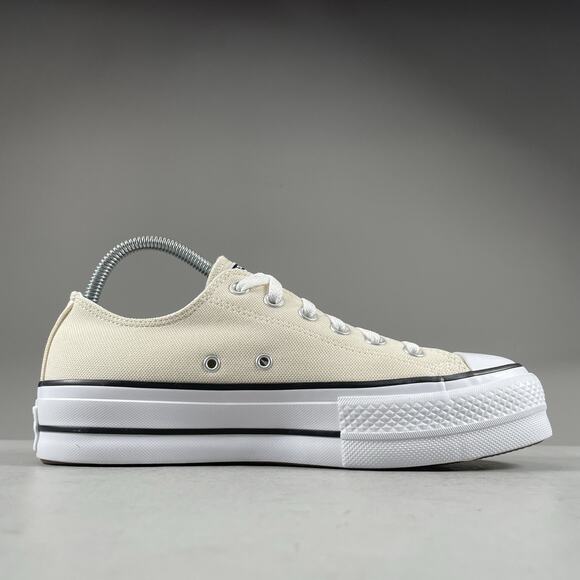 Converse Chuck Taylor All Star Lift Ox Womens 8.5 Natural Ivory Platform Sneaker - Picture 5 of 9